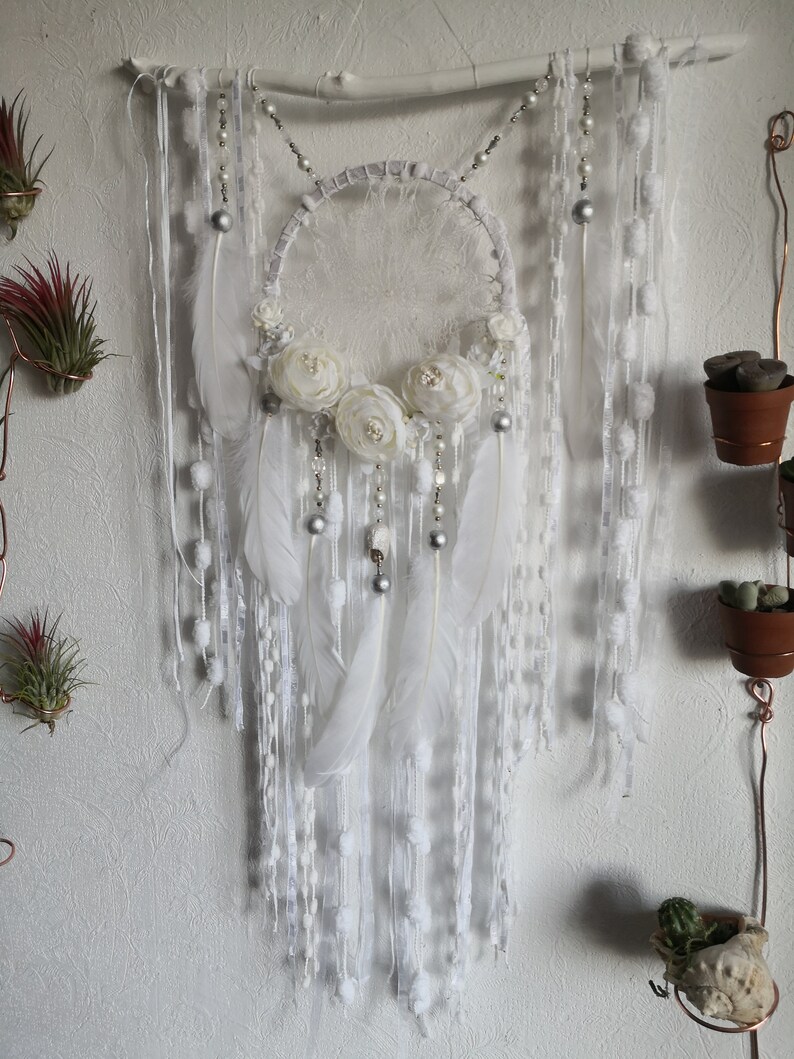 Dreamcatcher wedding Traumfanger Dreamcatcher white Dreamcatcher Crochet Dream catchers wall hanging Boho Baby Bohemian room decor