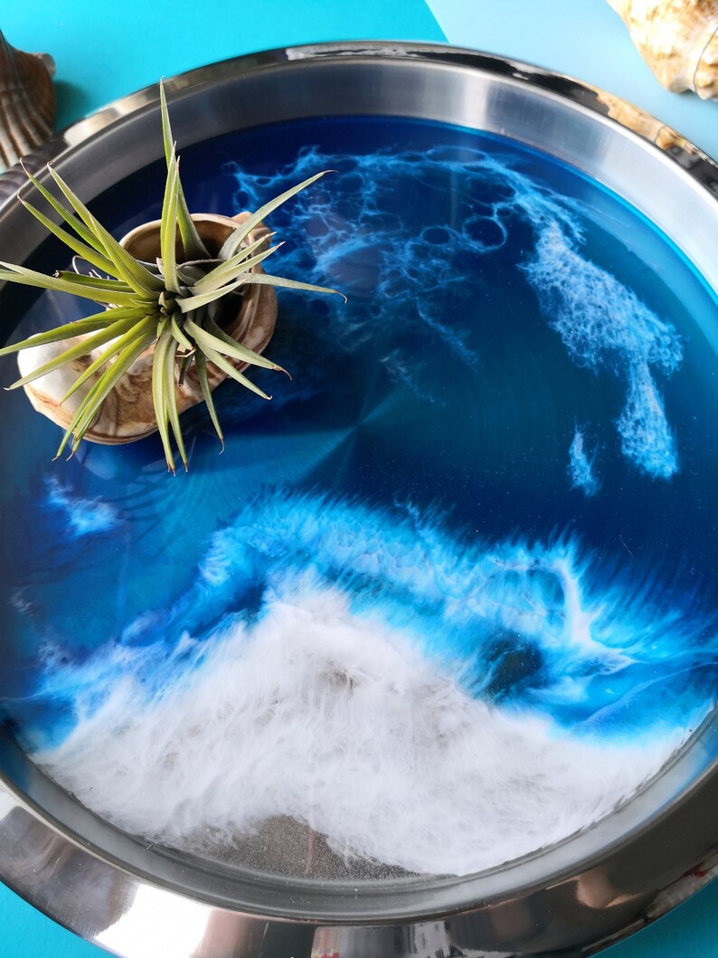 Epoxy resin Tray 13.78 Epoxy Resin Art Round Serving Etsy