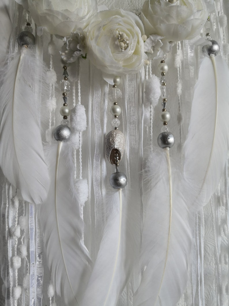 Dreamcatcher wedding Traumfanger Dreamcatcher white Dreamcatcher Crochet Dream catchers wall hanging Boho Baby Bohemian room decor