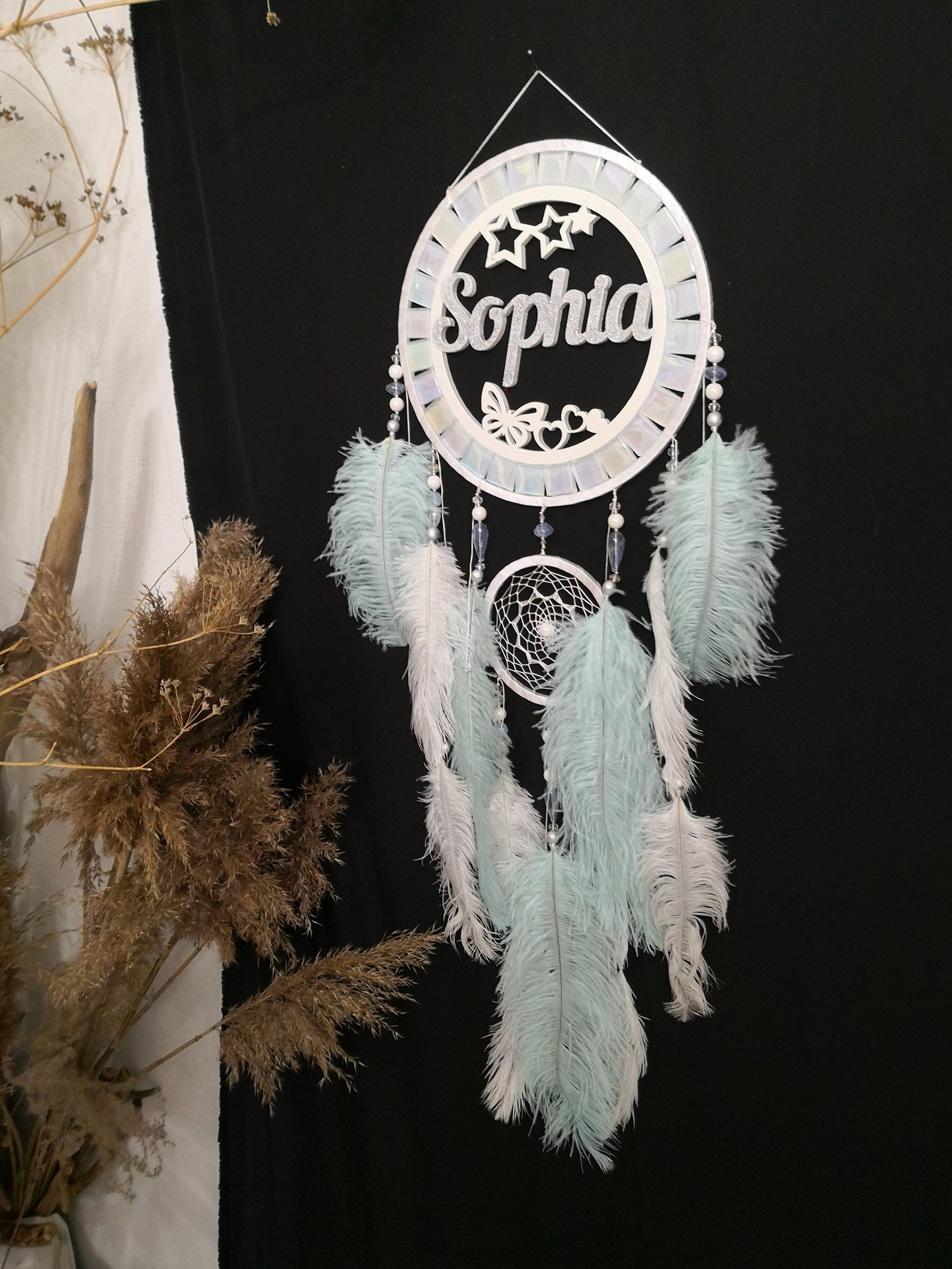Personal Mint Dream Catcher With Mosaic Mint White Dream | Etsy
