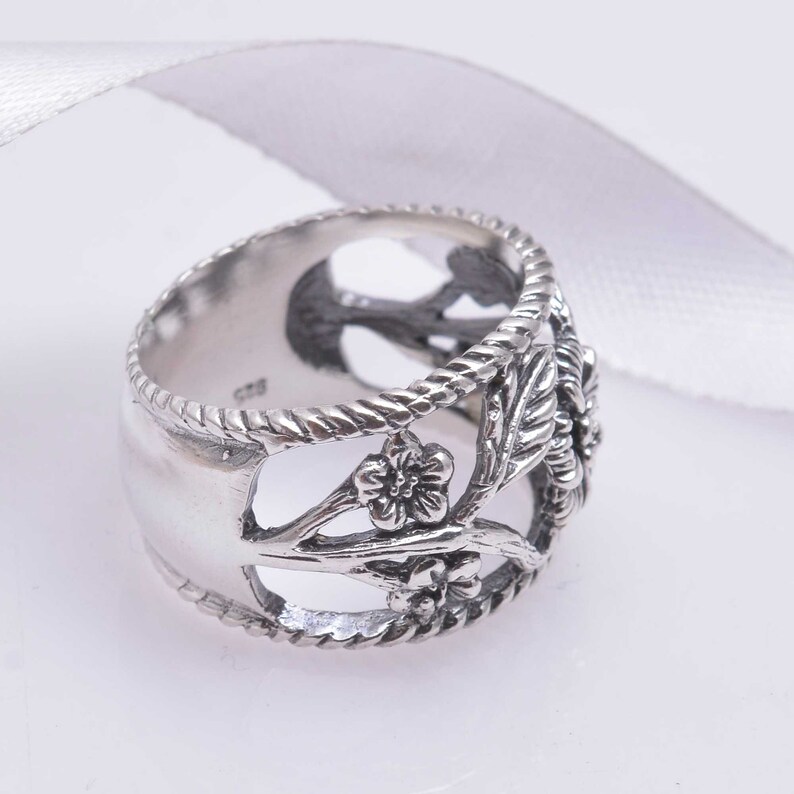 Bohemian Boho Silver Ring Hippie Ring Silver Rings Boho Jewelry Gypsy Ring Long Rings Knuckle rings Mystic Boho Ring Metalwork Ring