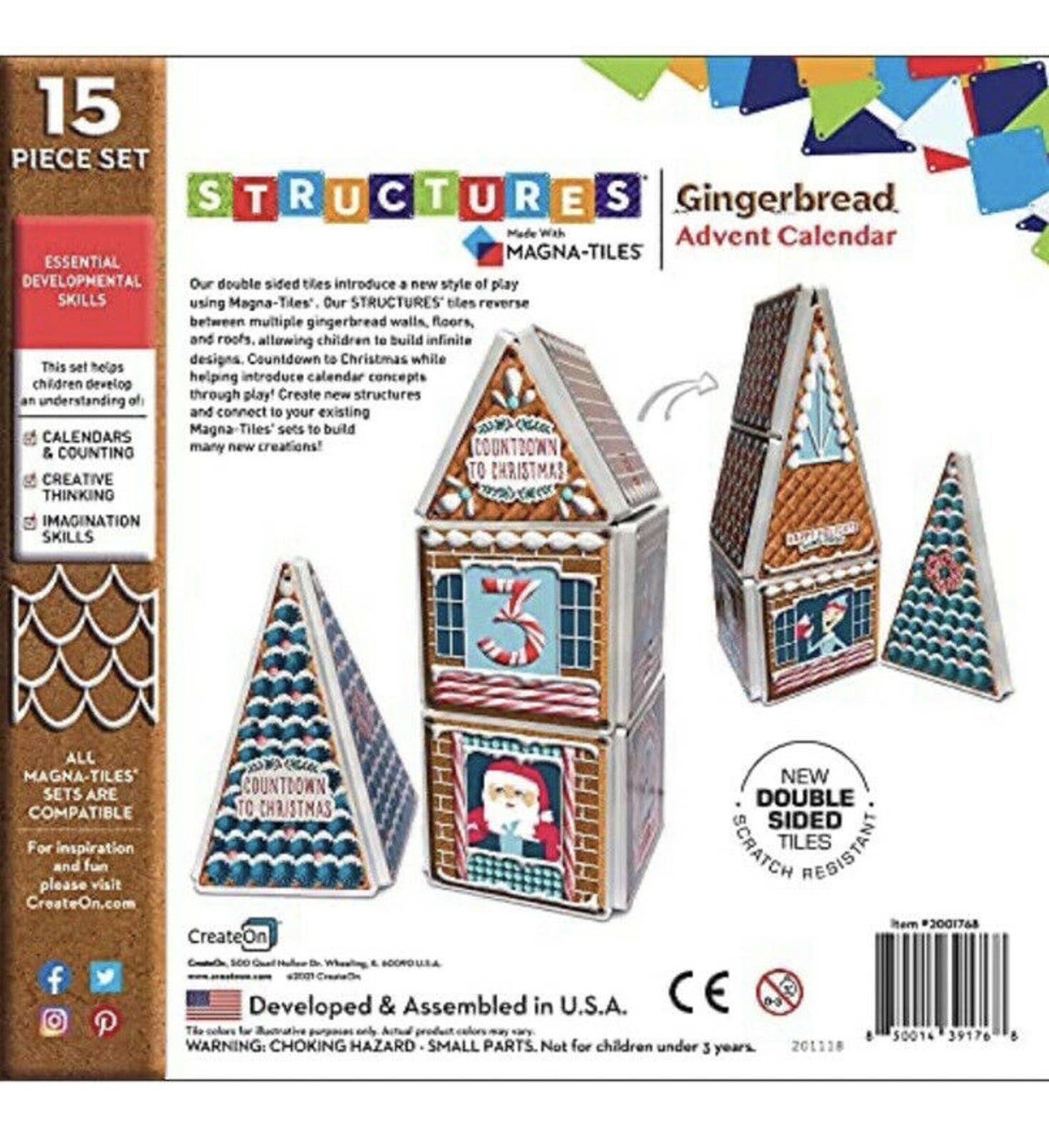 Magna Tiles Gingerbread Advent Calendar 15 Piece Double Sided Etsy