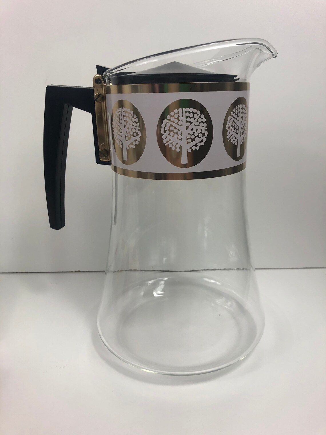 David Douglas Coffee Pot Glass Trees Gold / White 8 Cups 40 Etsy