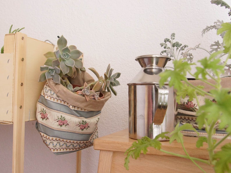 Plant pot basket medium Fabric basket Home organisation basket Decorative basket Waterproof basket model CABILA FLORAL MEDIUM image 5