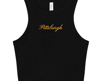 Pittsburgh Script Crop Top | Football, Baseball Game Day Tank