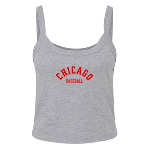 Chicago Baseball | Chicago Crop Top | Baseball Game Outfit | Baseball Baby Tank | Minimalist Baseball Shirt | The Game Day Edit