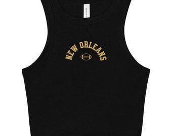 New Orleans Football Crop Top | Handmade Micro Ribbed Tank
