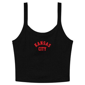 Kansas City Crop Top | Ribbed Spaghetti Strap, Game Day Style