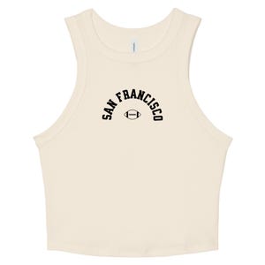 San Francisco Football Crop Top | Micro Ribbed Racer Tank