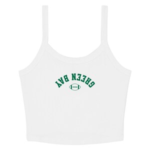 Green Bay Football Crop Top | Ribbed Spaghetti Strap Tank