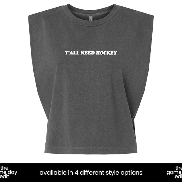 Hockey Shirt Women | Hockey Crop Top | Garment Dyed Shirt | Women's Crop Tee | Hockey Game Outfit | Y'all Need Hockey