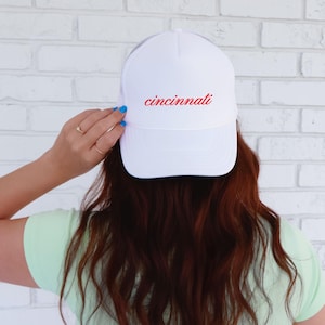 Cincinnati Script Trucker Hat | Retro Football, Baseball