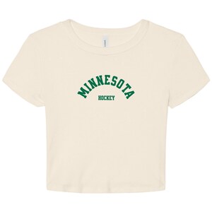 Minnesota Hockey Crop Top: Fitted Baby Tee, Game Day Outfit