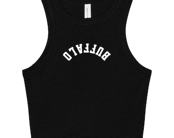 Buffalo Game Day Crop Tank | Ribbed Racerback, Handmade