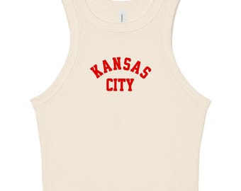 Kansas City Football Crop Tank | Ribbed Racerback, Game Day