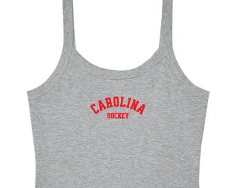 Carolina Hockey Crop Top | Game Day Tank, Micro Ribbed