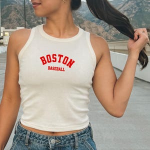 Boston Baseball | Baseball Shirt for Women | Boston Tank Top | Baseball Crop Top | Cute Baseball Shirt | The Game Day Edit