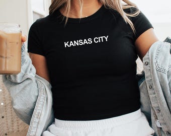 Kansas City Baby Tee | Football Game Fitted Crop Top