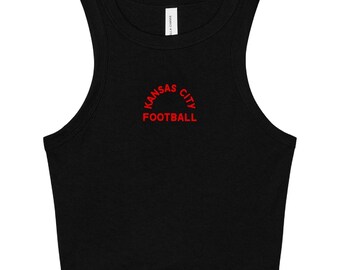 Kansas City Football Crop Tank | Micro Ribbed Game Day Shirt