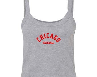 Chicago Baseball Crop Top | Game Day Micro Ribbed Tank