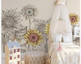 sunflower themed baby nursery