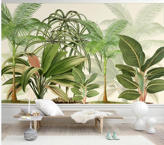 Tropical Rainforest Banana Leaves Tree and Tropical Plants Wallpaper ...