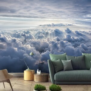 Blue Sky Cloudscape Wallpaper Mural: Nature Landscape Home Decor