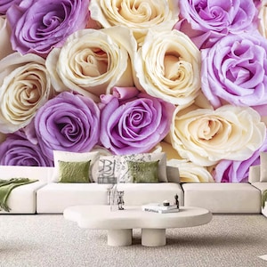 3D Rose Floral Wallpaper Mural: Living Room Wall Decor