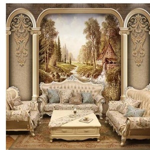 European Roman Column Art Retro Photo Wall Mural Wallpapers Roll 3D Abstract Living Room Bedroom Background