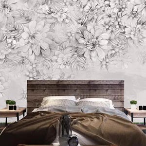 Carta da parati floreale con fiori appesi, decorazione murale per la casa