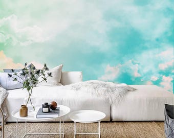 Himmel Blau weiße Wolken Natur Landschaft Tapete Wandbild Wohnkultur