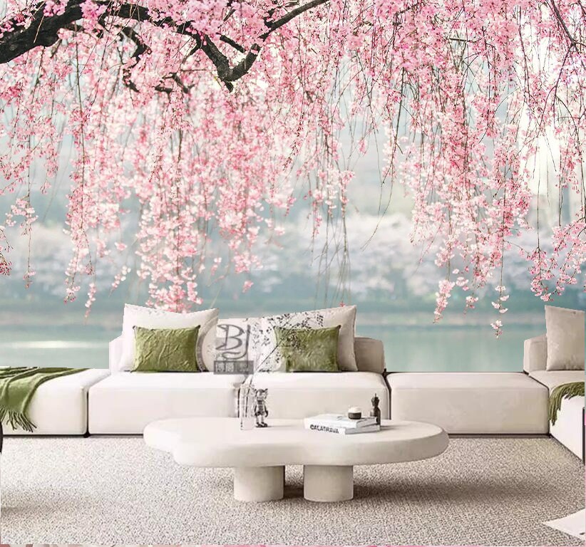 Cherry Blossom Tree Wallpaper For Rooms Beibehang Japanese Style