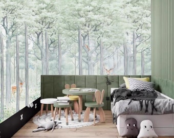 Jungle With Animals, A Wallpaper Mural For Nursery