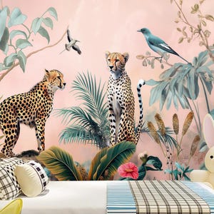 Cartoon Tiger Jungle Wallpaper Mural: Kids&#39; Nursery Wall Decor