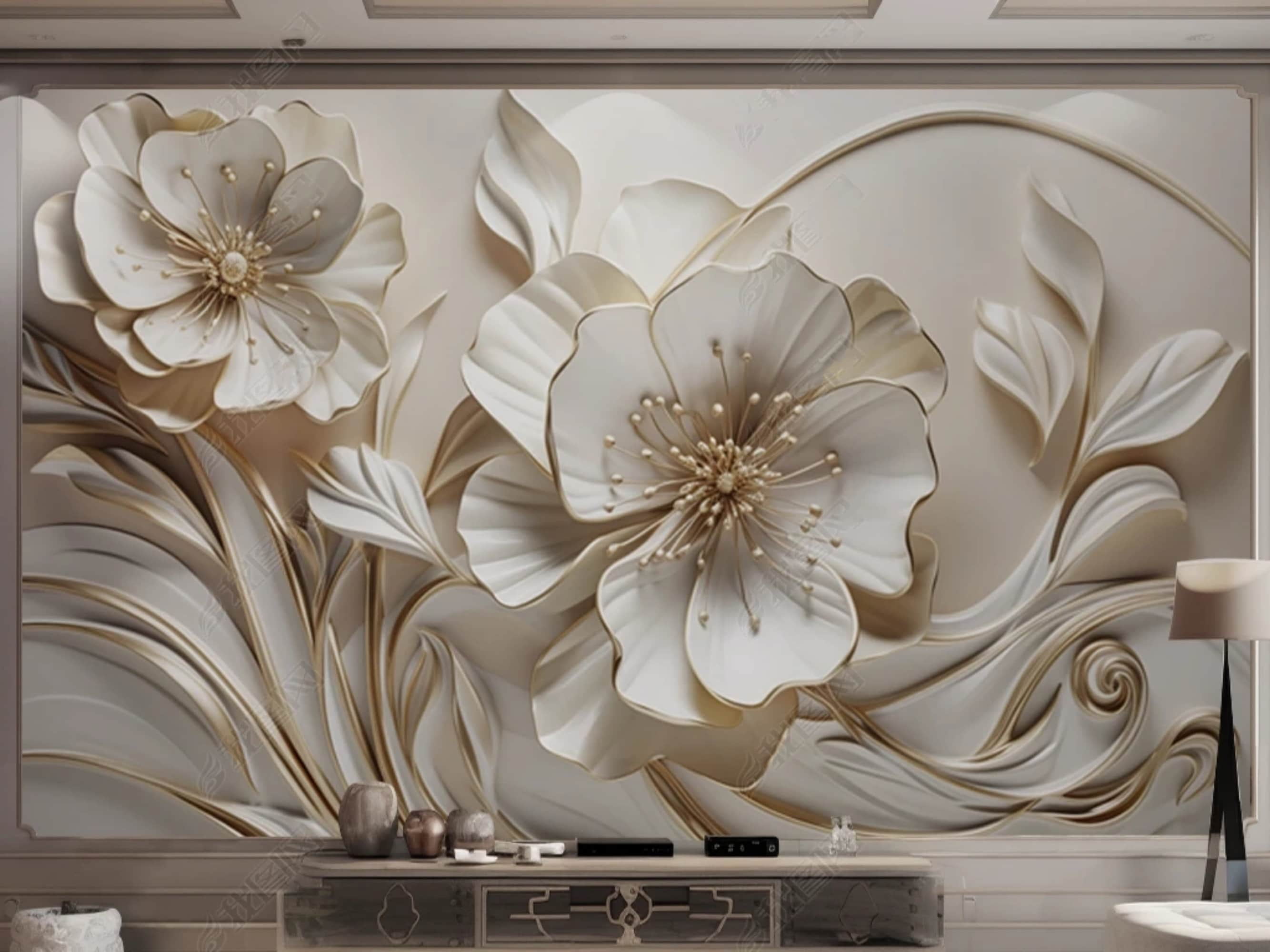 Plum Blossom 3D Acrylique Sticker Mural Nordique Fleur DIY Sticker