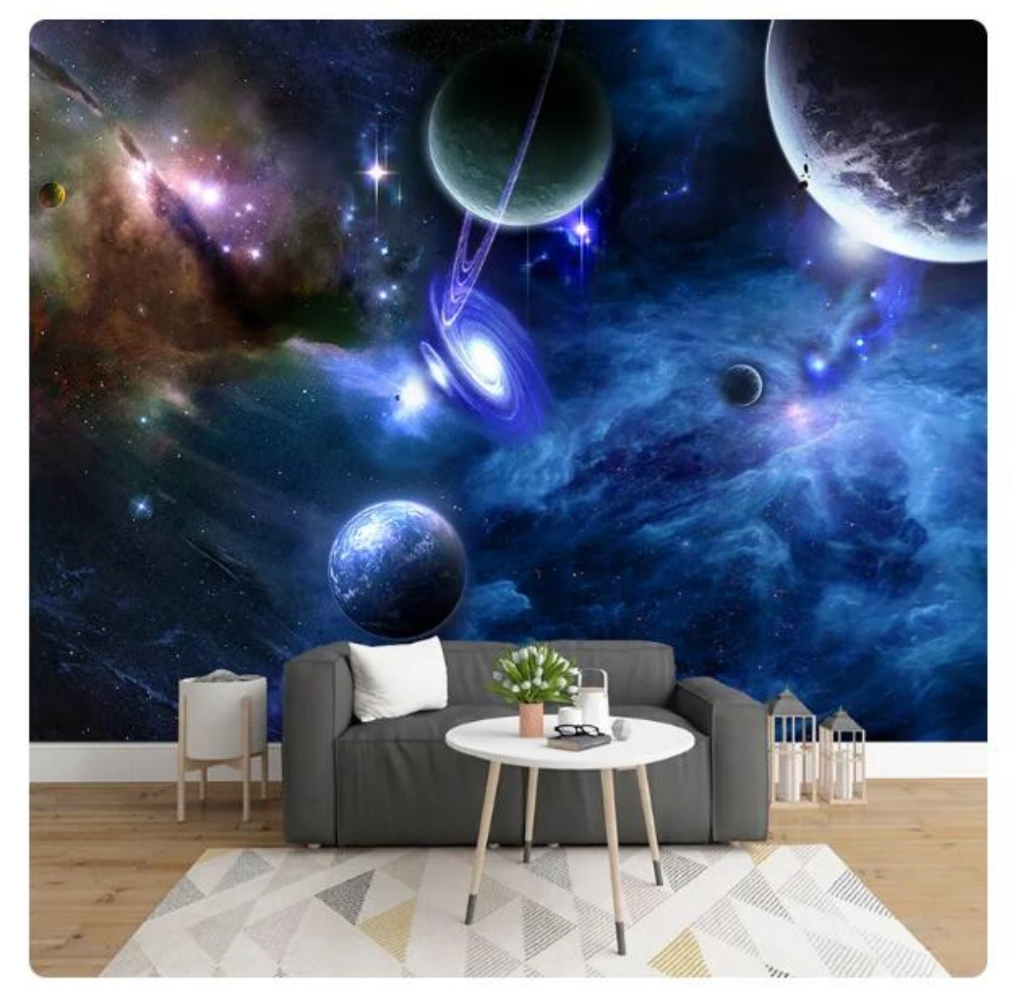 144x100inch bedroom wallpaper Space view Alien planets photo wall
