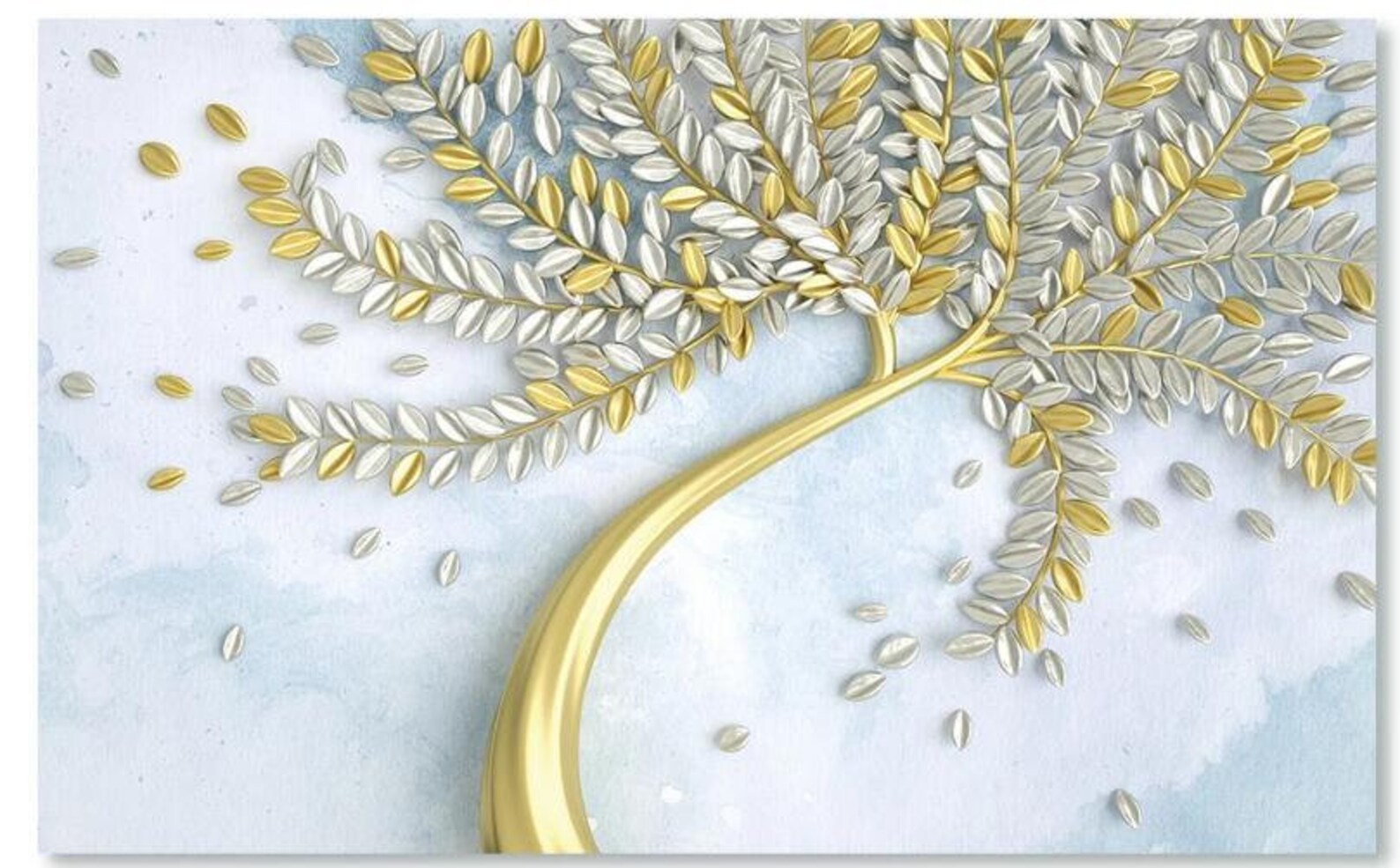 3D European Stereoscopic Embossed Gold Huge Tree Wallpaper | Etsy