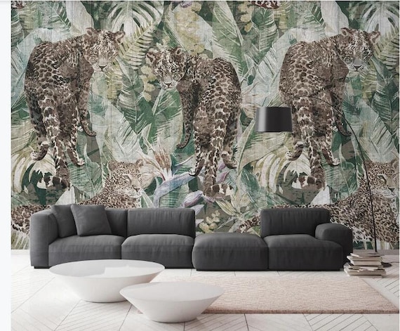 壁紙壁画壁壁画カスタム壁壁画壁紙 フォレスト＆ホワイトタイガー