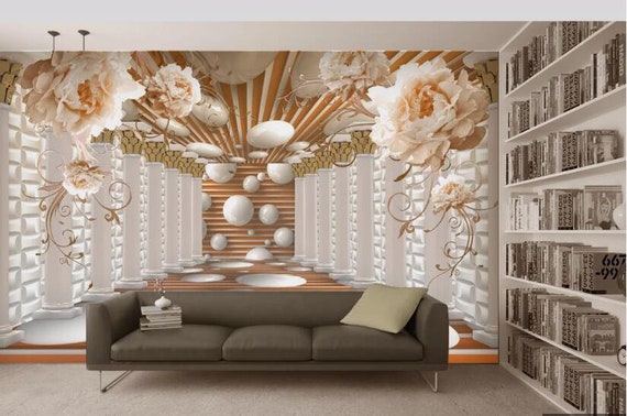 3D Wallpaper Modern Abstract Art Rome Column Flower Photo Wall - Etsy 3D Wallpaper Modern Abstract Art Rome Column Flower Photo Wall - Etsy