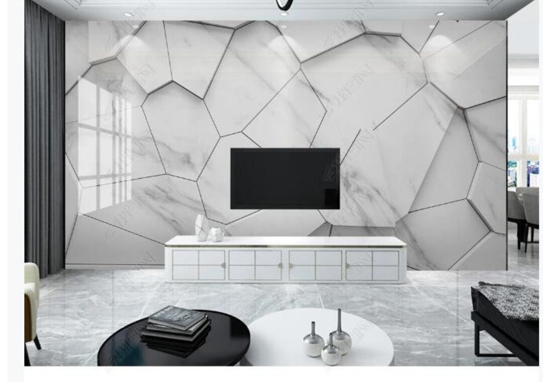 Custom Wall Mural Wallpaper Modern Abstract Simple Marble Wall Paper ...