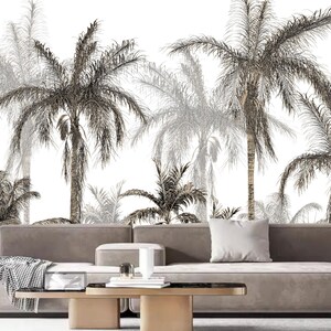 Abstract palmbomen bos oerwoud behang muurschildering woondecoratie
