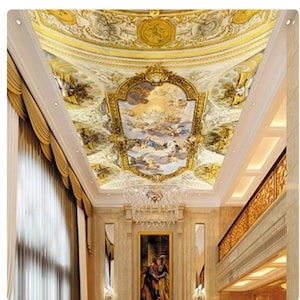 Luxury European Style God Love Angel Ceiling Design Art Home Decoration Living Room Theme Hotel Wallpaper Wall Mural