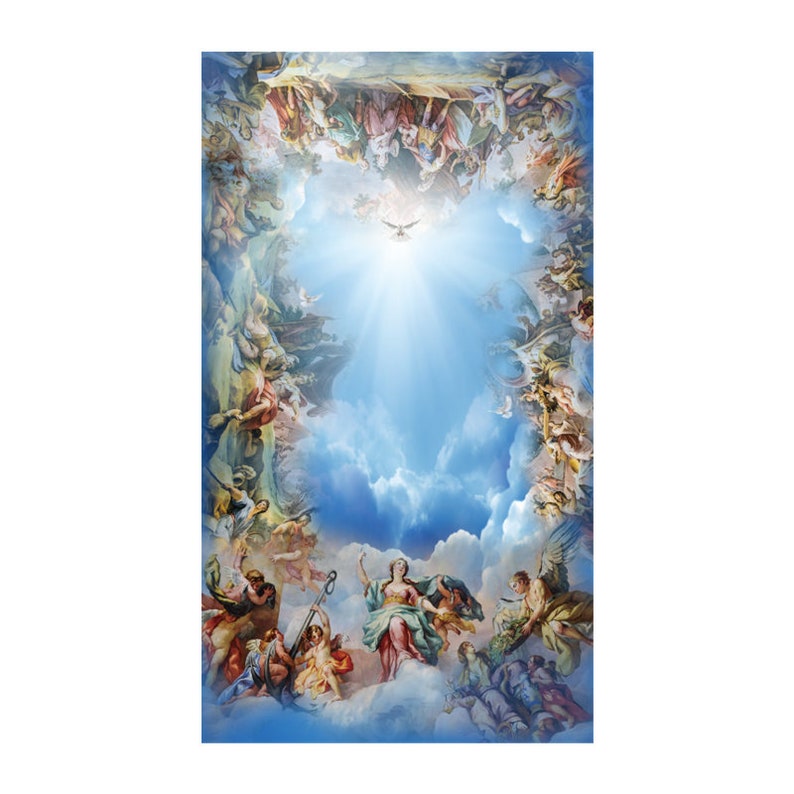 Blue Sky and White Clouds Angels Ceiling Living Room Theme Hotel ...