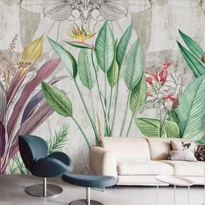 Tropical Rain Forest Tropical Plants Wallpaper, Tropical Flowers and Plants Wall Murals Wall Decor