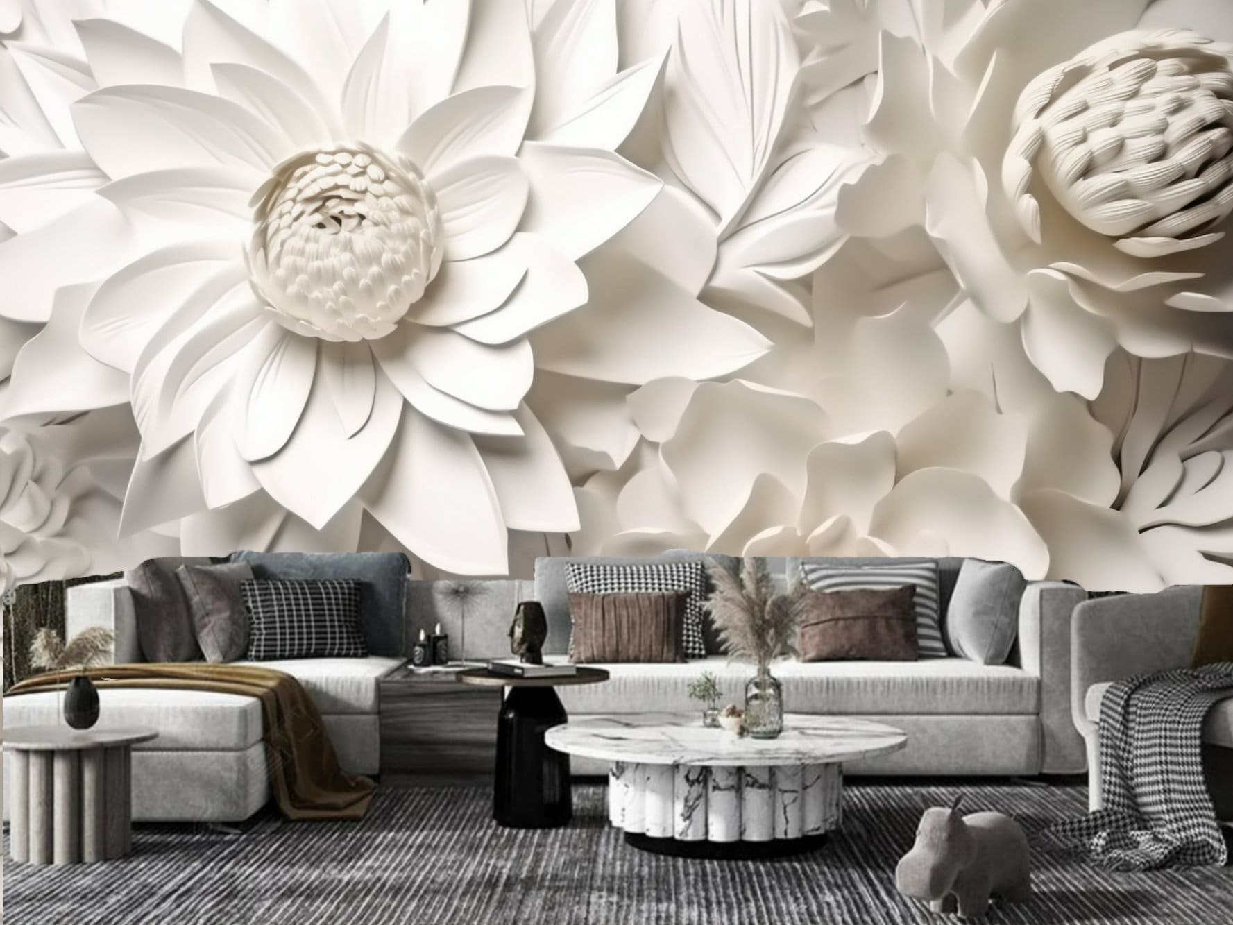 Yullpaper Self Adhesive Wallpaper Flower Leaf Pattern 44.5 X 1000cm Beige Wallpaper