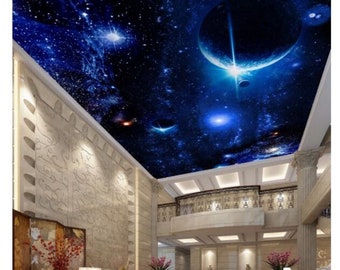 Star Planet Universe Space Ceiling Design Art Home Decoration Living Room Theme Hotel Wallpaper Wall Mural