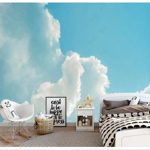 Blue Sky Cloud Wallpaper Mural: Home Decor