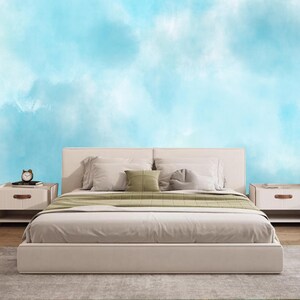 Light Blue Clouds Wallpaper Mural: Nature Landscape Home Decor