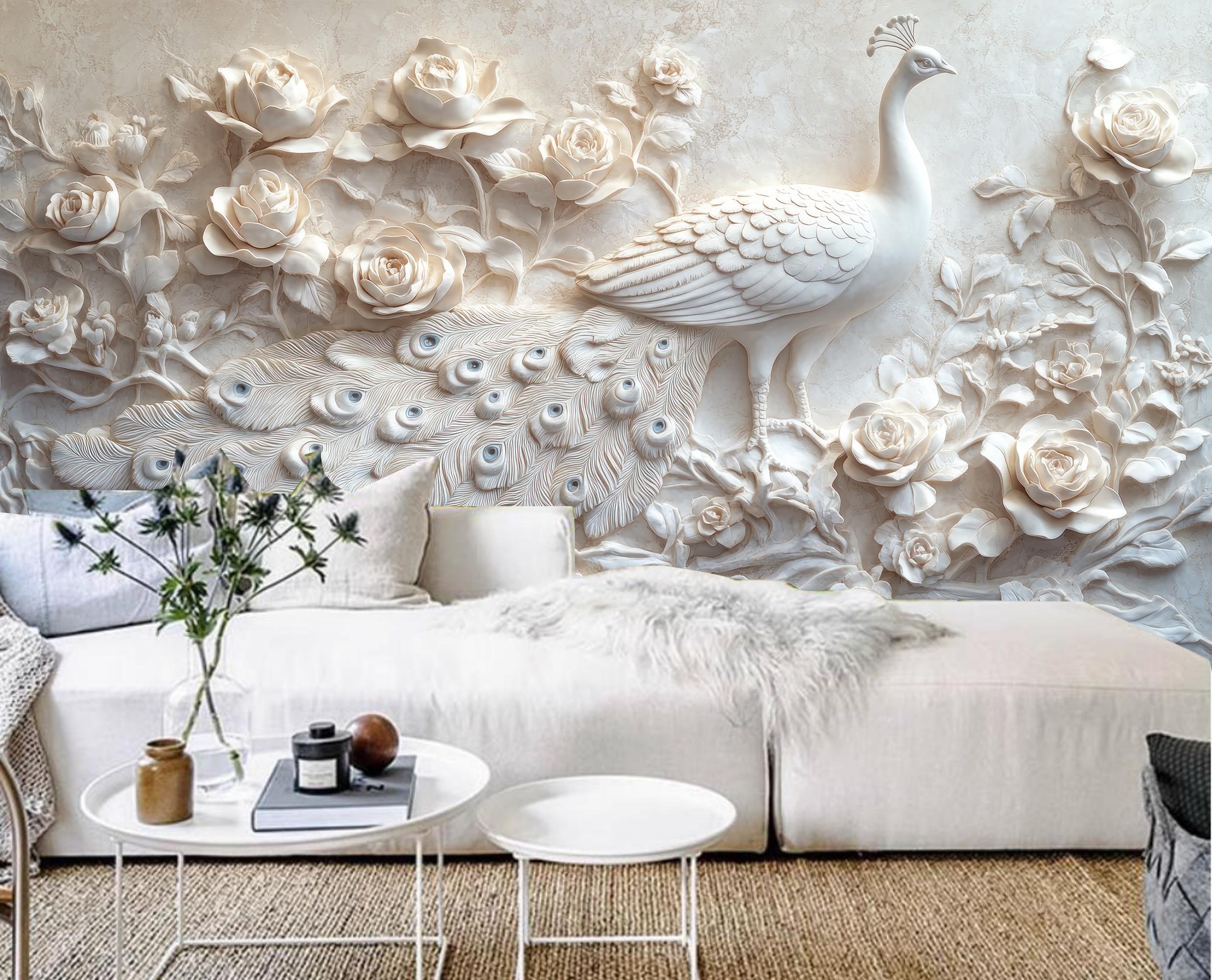 幾何学模様のウォールアートレリーフ