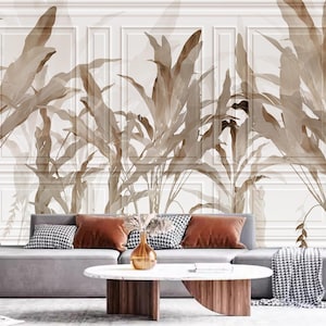 Tropical Trees and Banana Leaves Wallpaper Wall Mural Home Decor